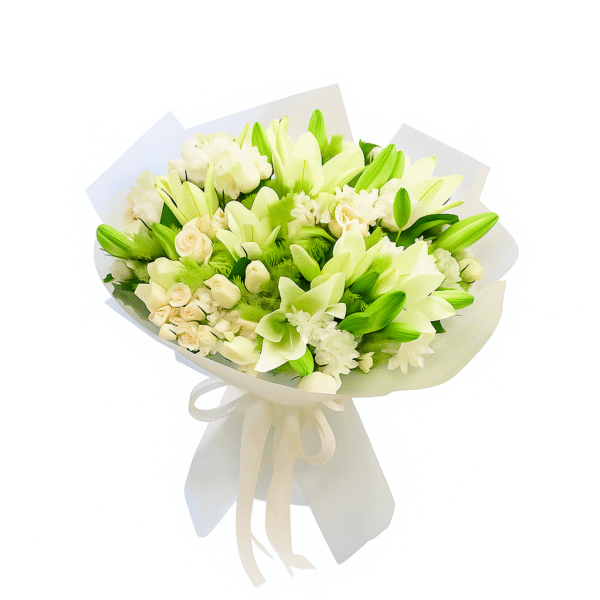 Ivory Elegance Premium White Flower Bouquet